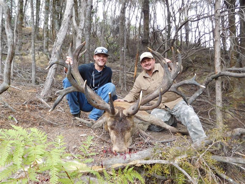 Austin and Layne with a beautiful Red Stag trophy 